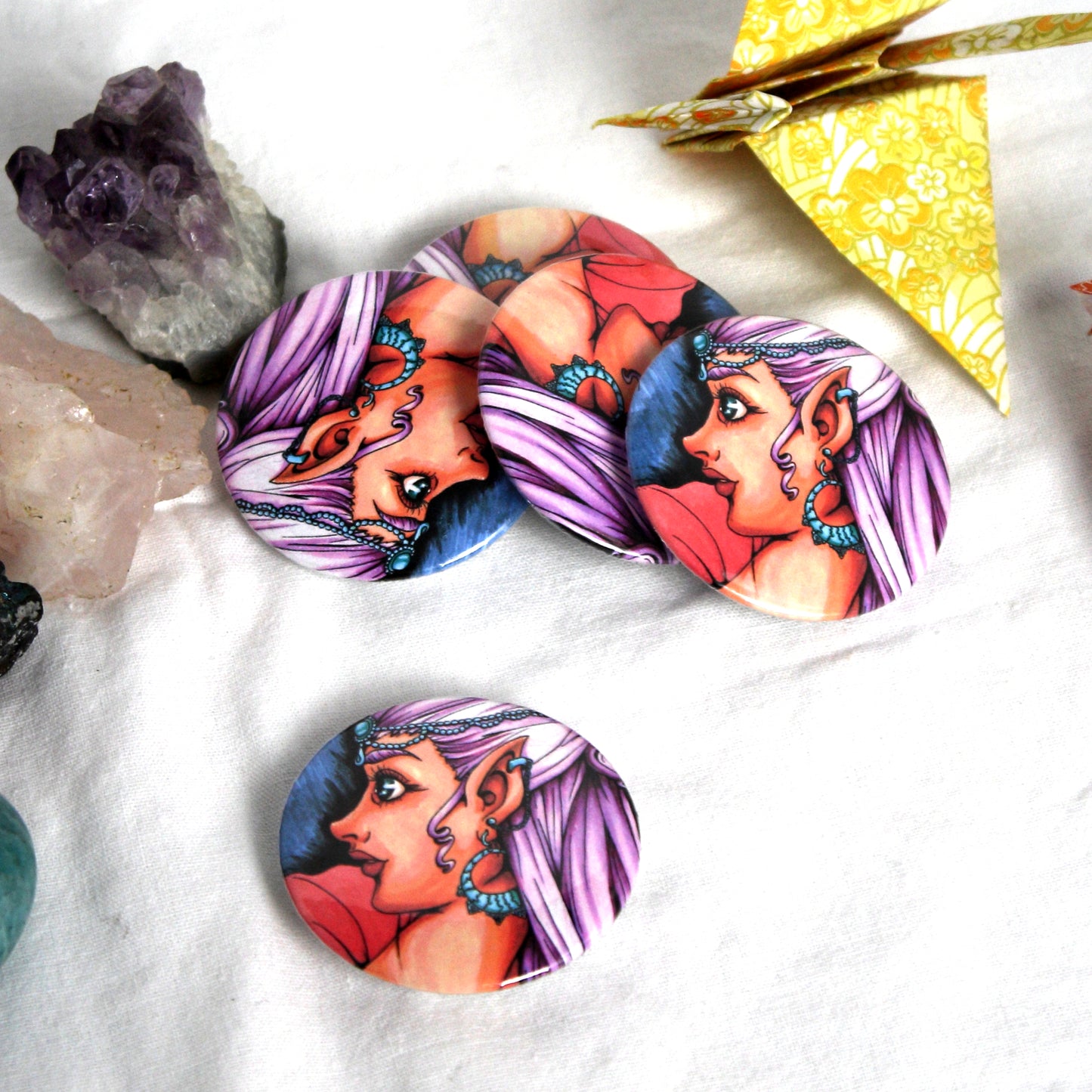 BUTTONS - Faces of Meredith's Art (26 variations)