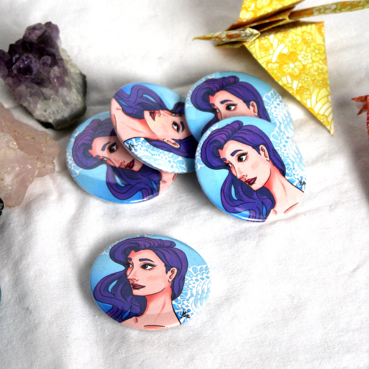 BUTTONS - Faces of Meredith's Art (26 variations)