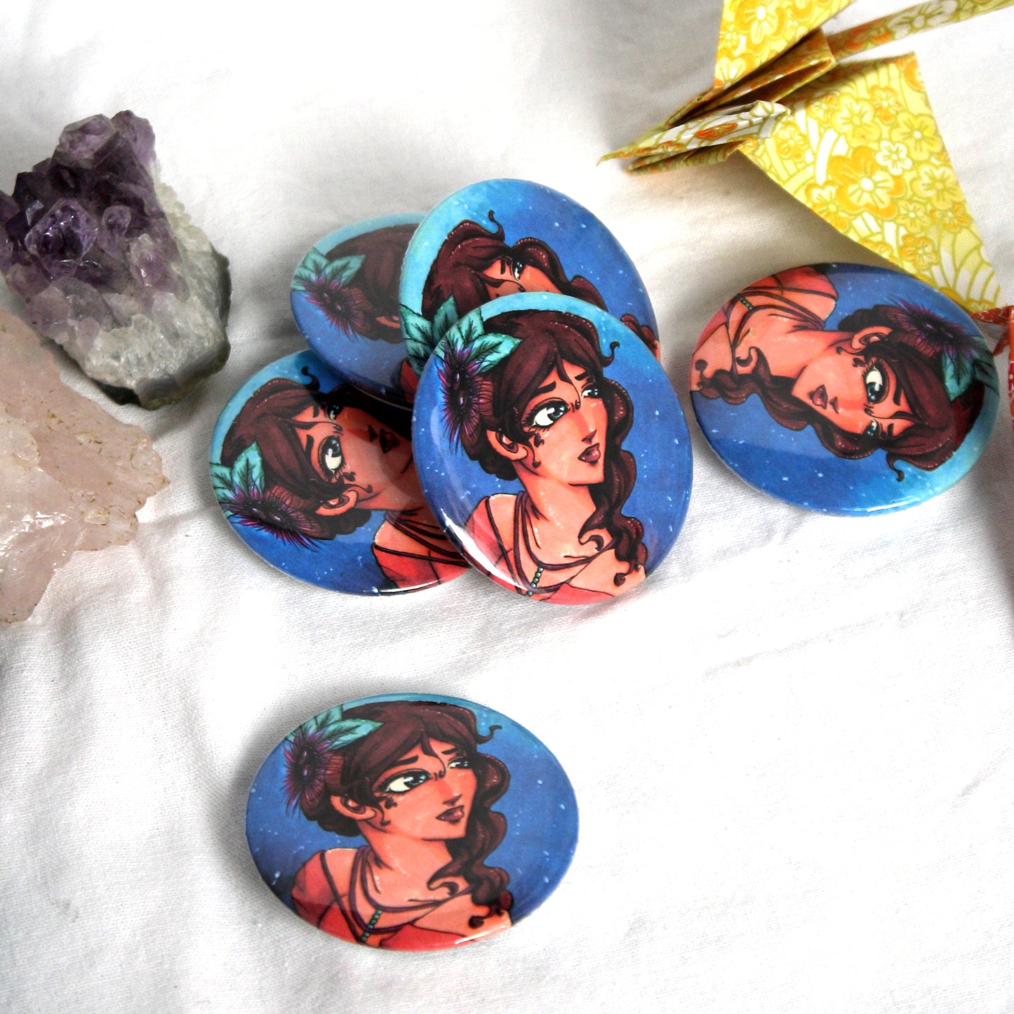 BUTTONS - Faces of Meredith's Art (26 variations)