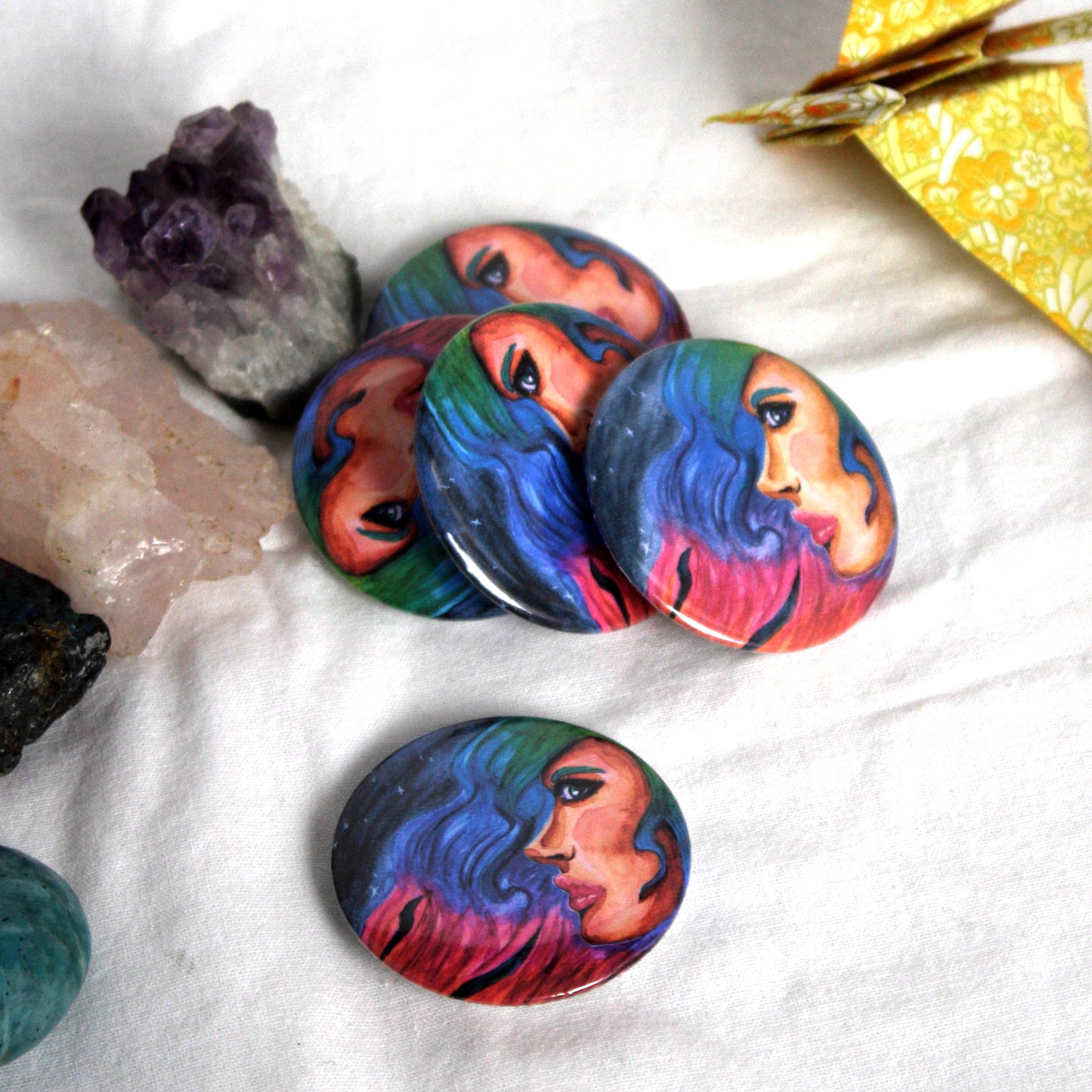 BUTTONS - Faces of Meredith's Art (26 variations)