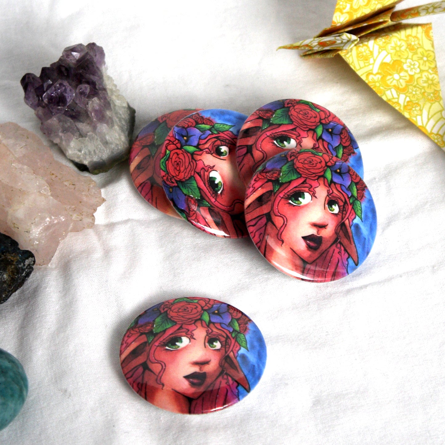 BUTTONS - Faces of Meredith's Art (26 variations)