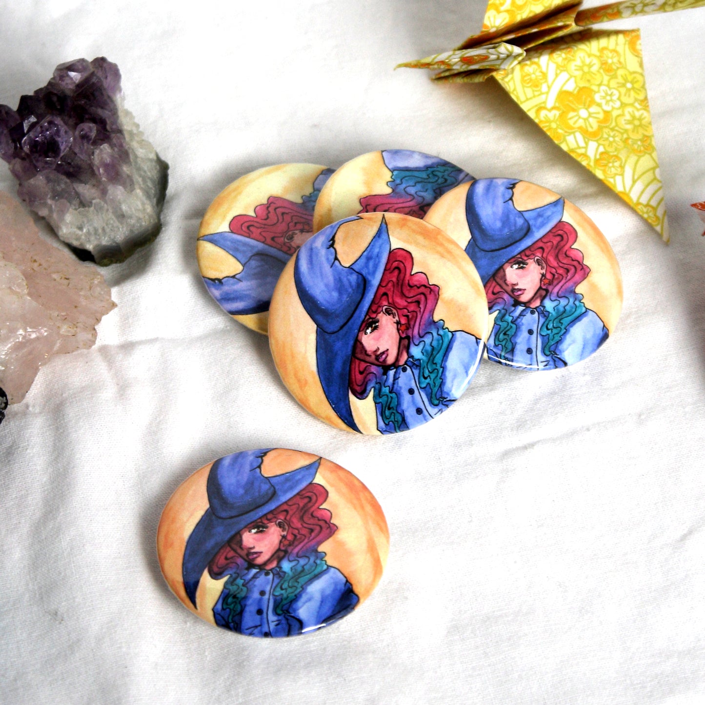 BUTTONS - Faces of Meredith's Art (26 variations)