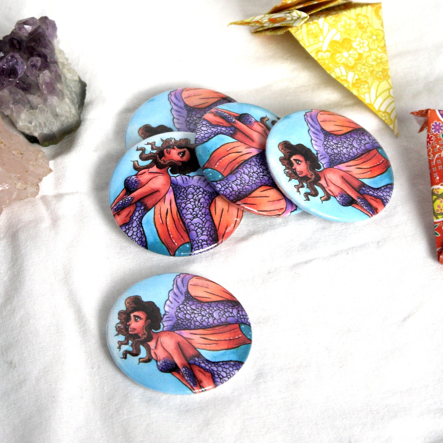 BUTTONS - Faces of Meredith's Art (26 variations)