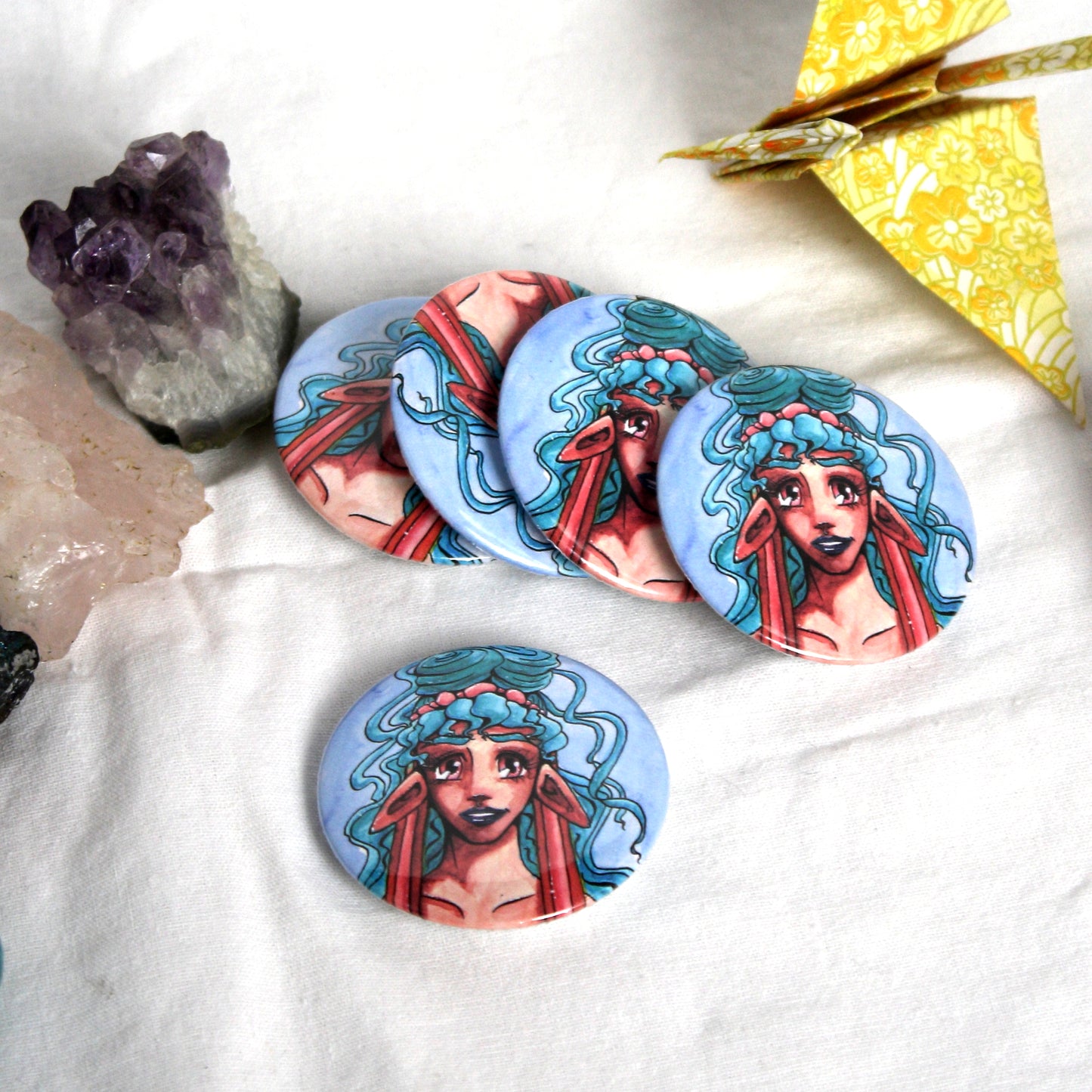 BUTTONS - Faces of Meredith's Art (26 variations)