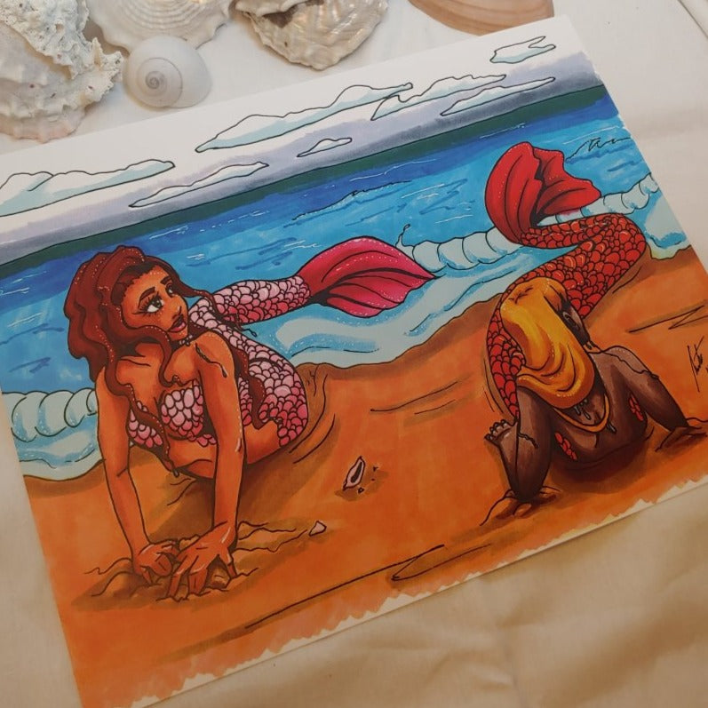 PRINT 8.5x11 - Mermaids on Shore