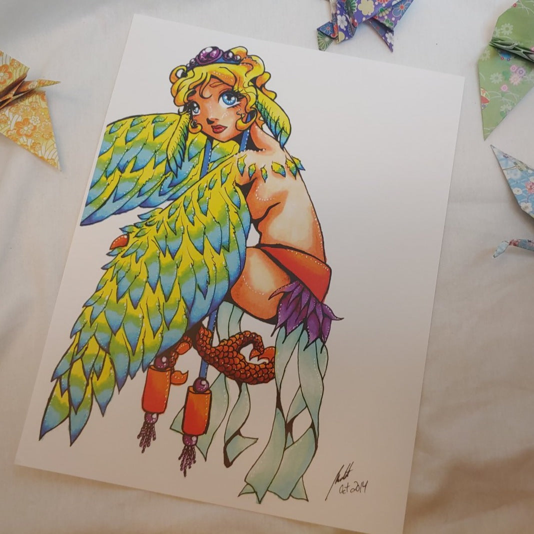 PRINT 8.5x11 - Big Eyed Harpy Priestess