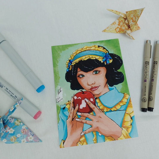 PRINT 5x7 - Snow White and Her Apple