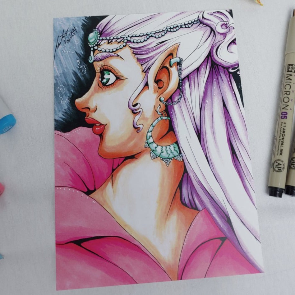 PRINT 5x7 - Fae Princess with Lilac Hair