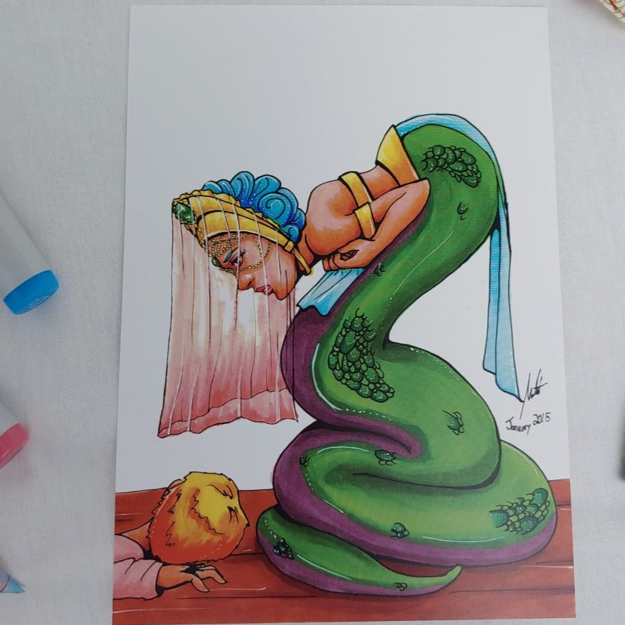 PRINT 5x7 - The Snake Bride and Her Groom-to-be