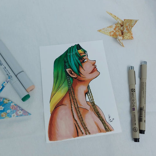 PRINT 5x7 - Portrait of the Green Elven Prince