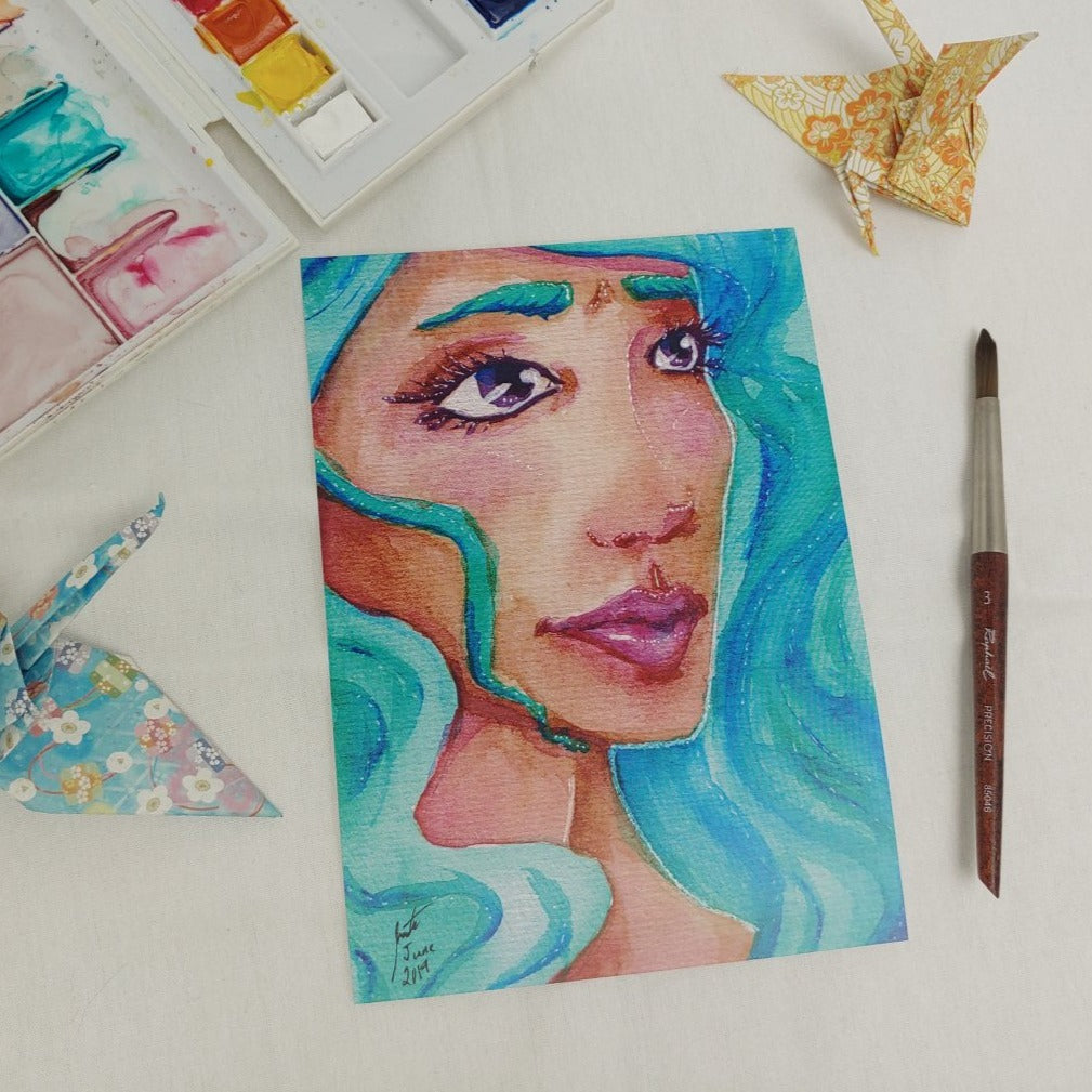 PRINT 5x7 - Ocean Hair Portrait