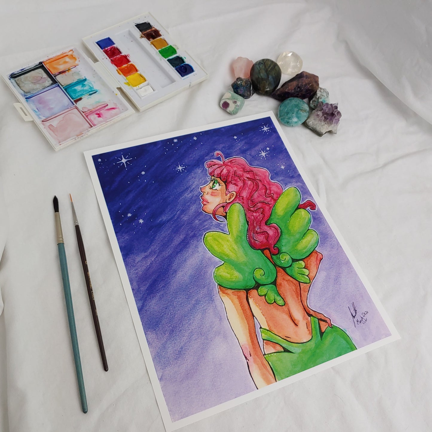 PRINT 8.5x11 - Green Wings, Look to the Stars