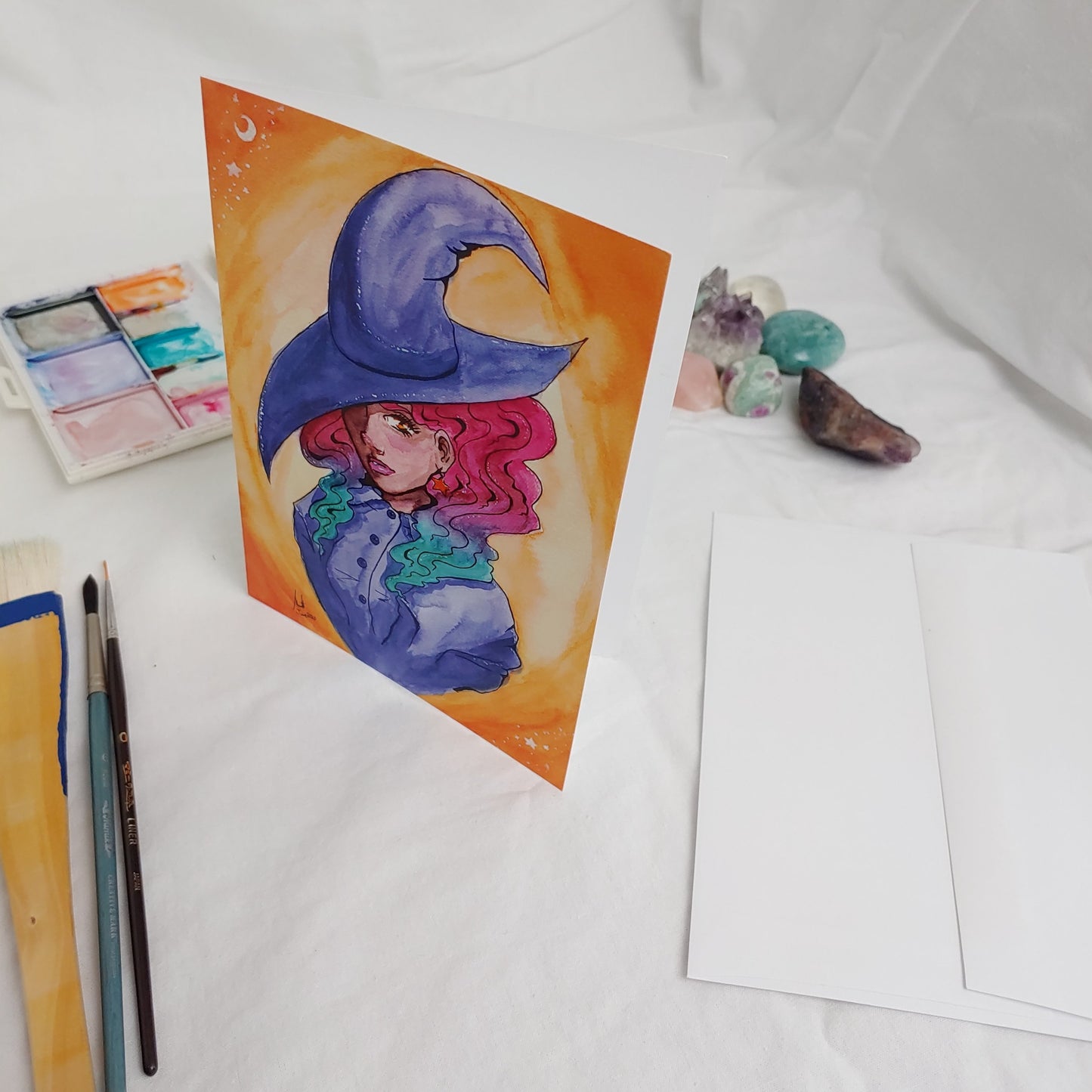 A7 CARD - Purple Witchy Hat