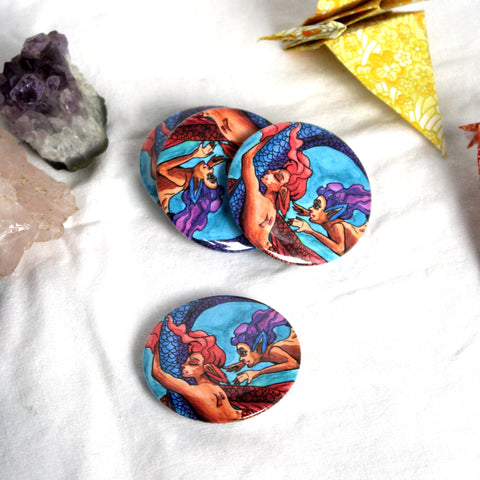 BUTTON - Playful Mermaids