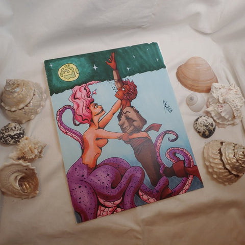 PRINT 8.5x11 - Octo-maid and the Drowning Man