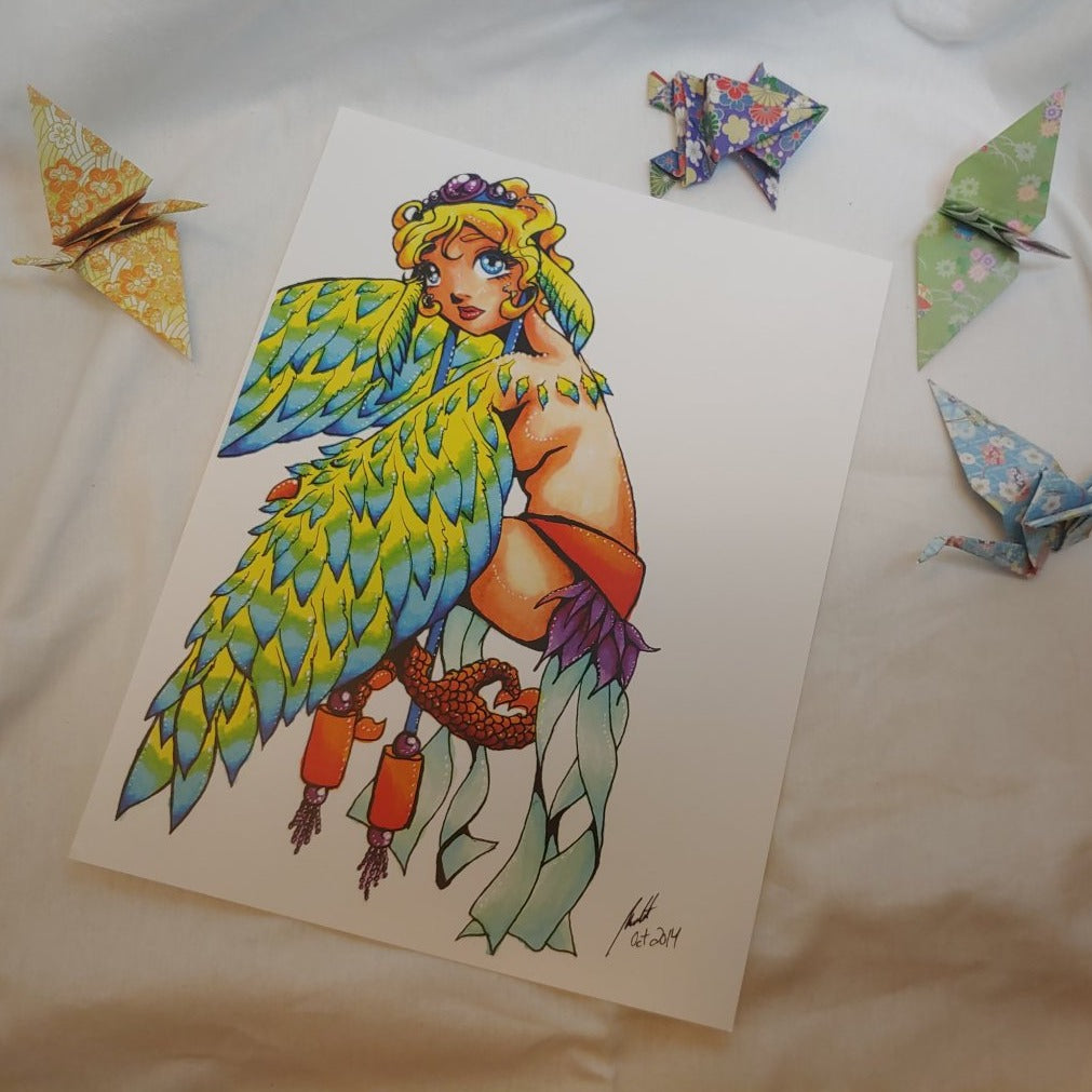 PRINT 8.5x11 - Big Eyed Harpy Priestess