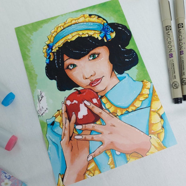 PRINT 5x7 - Snow White and Her Apple