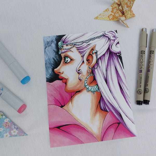 PRINT - Fae Princess with Lilac Hair