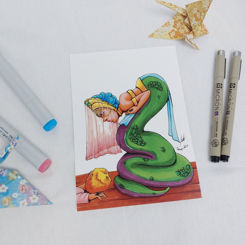 PRINT 5x7 - The Snake Bride and Her Groom-to-be