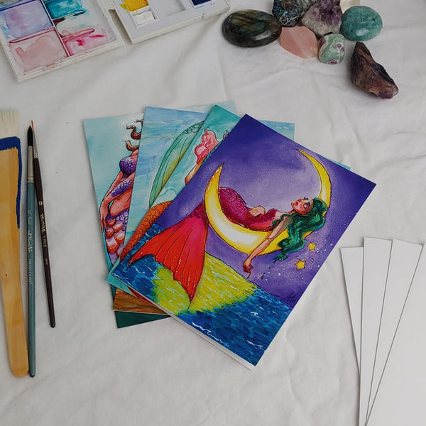 A7 CARD - Mermaid Collection of 4 Cards